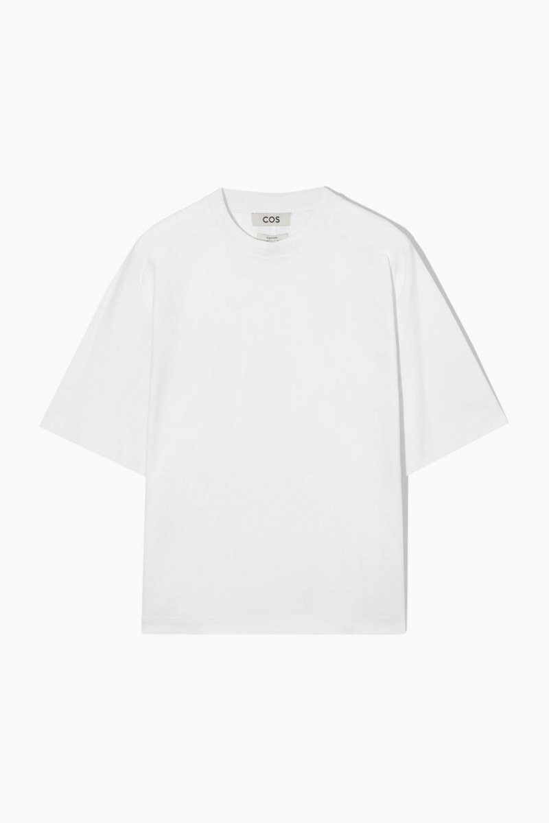 Tricou Barbati COS Relaxed-fit Panelled Albi | VKPMS-8074