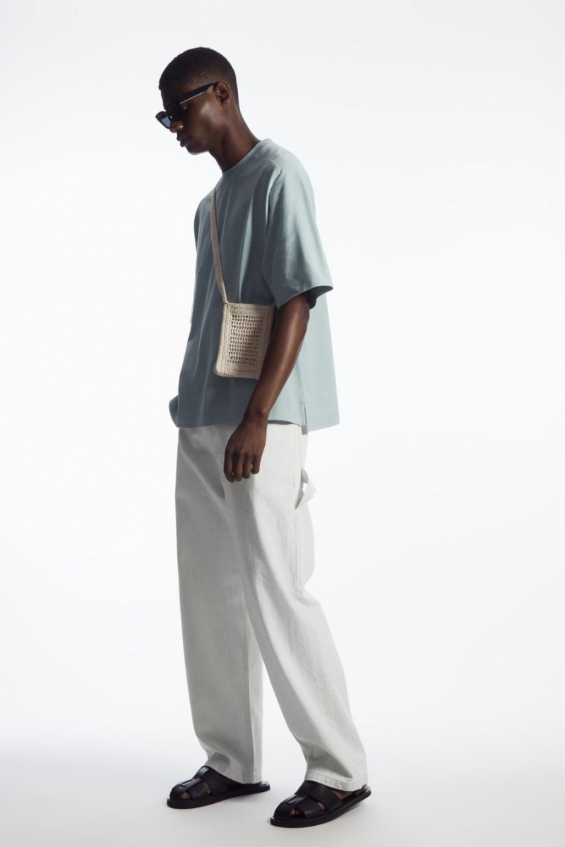 Tricou Barbati COS Relaxed-fit Panelled Turcoaz | TIGSU-1892