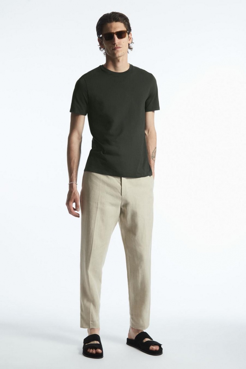 Tricou Barbati COS The Extra Fine Verzi Inchis | LZWMH-2835