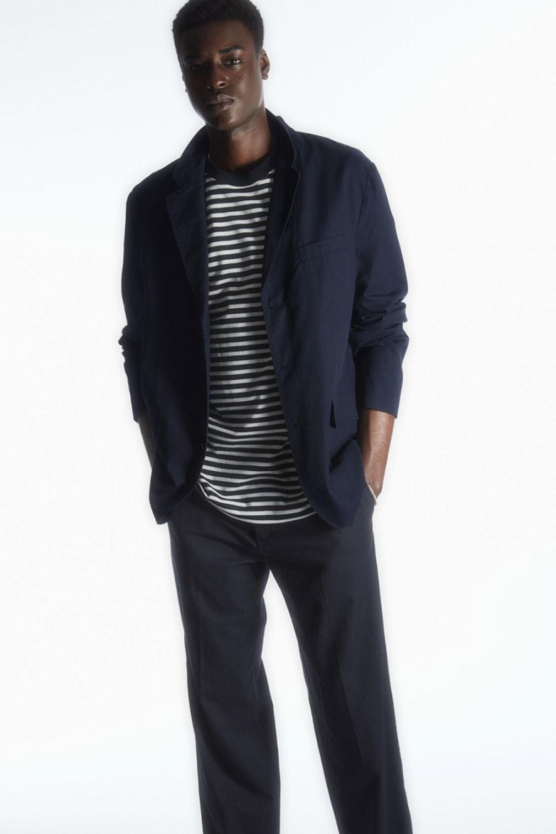 Tricou Barbati COS The Super Slouch Albi Bleumarin | OGWYF-0927