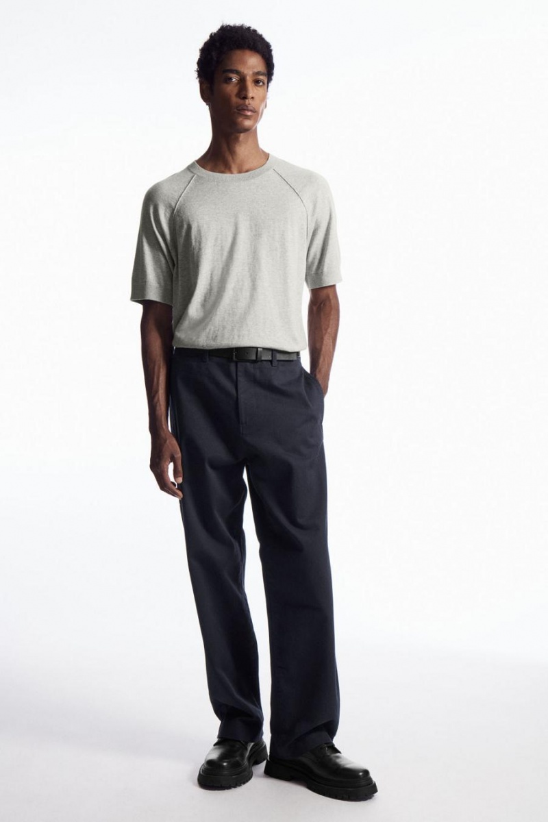 Tricou Barbati COS Tricotate Cashmere-blend Gri | BETJU-0264