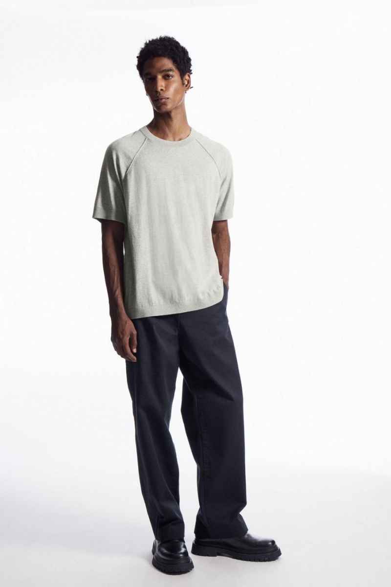 Tricou Barbati COS Tricotate Cashmere-blend Gri | BETJU-0264