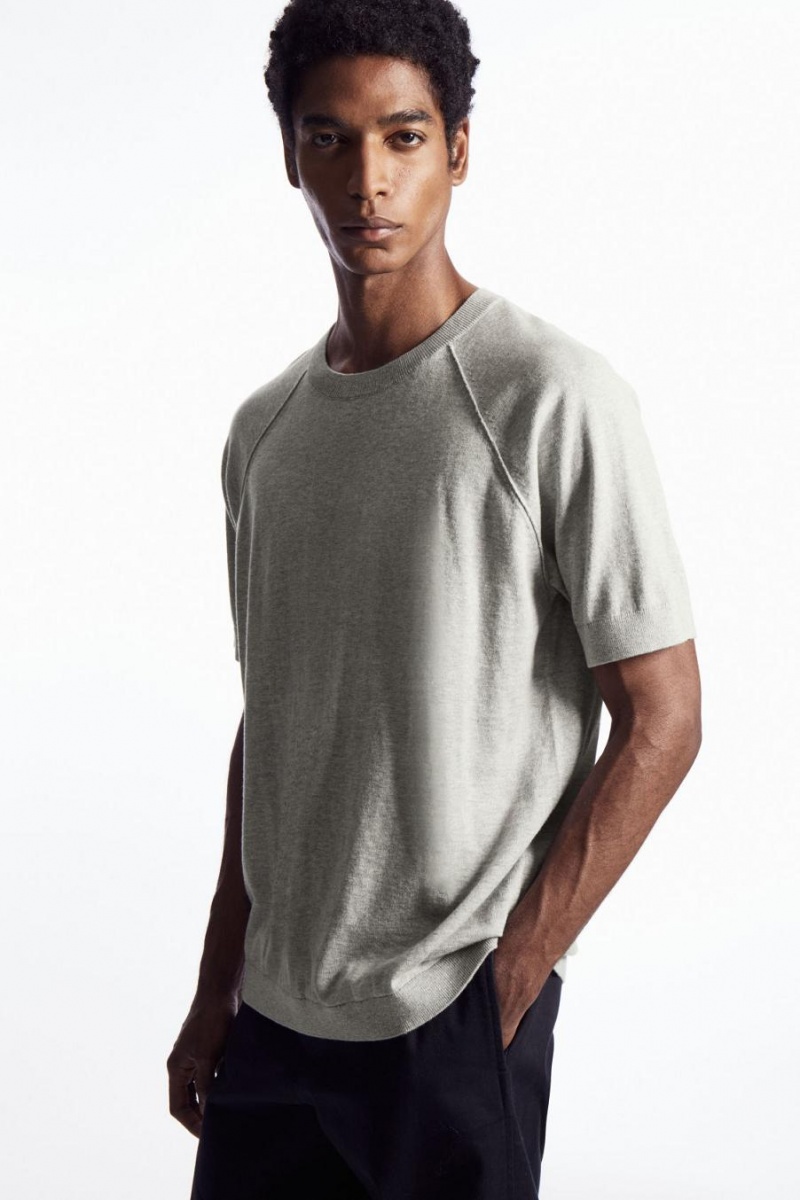 Tricou Barbati COS Tricotate Cashmere-blend Gri | BETJU-0264