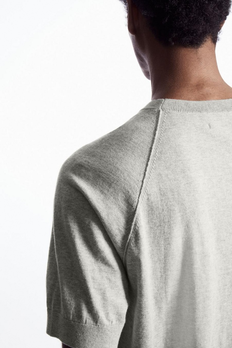 Tricou Barbati COS Tricotate Cashmere-blend Gri | BETJU-0264