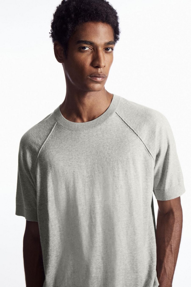 Tricou Barbati COS Tricotate Cashmere-blend Gri | BETJU-0264