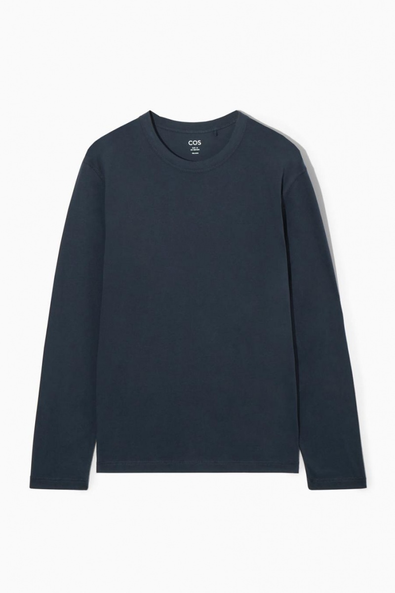 Tricou Barbati COS Usori Long-sleeved Bleumarin | WCJBX-1580