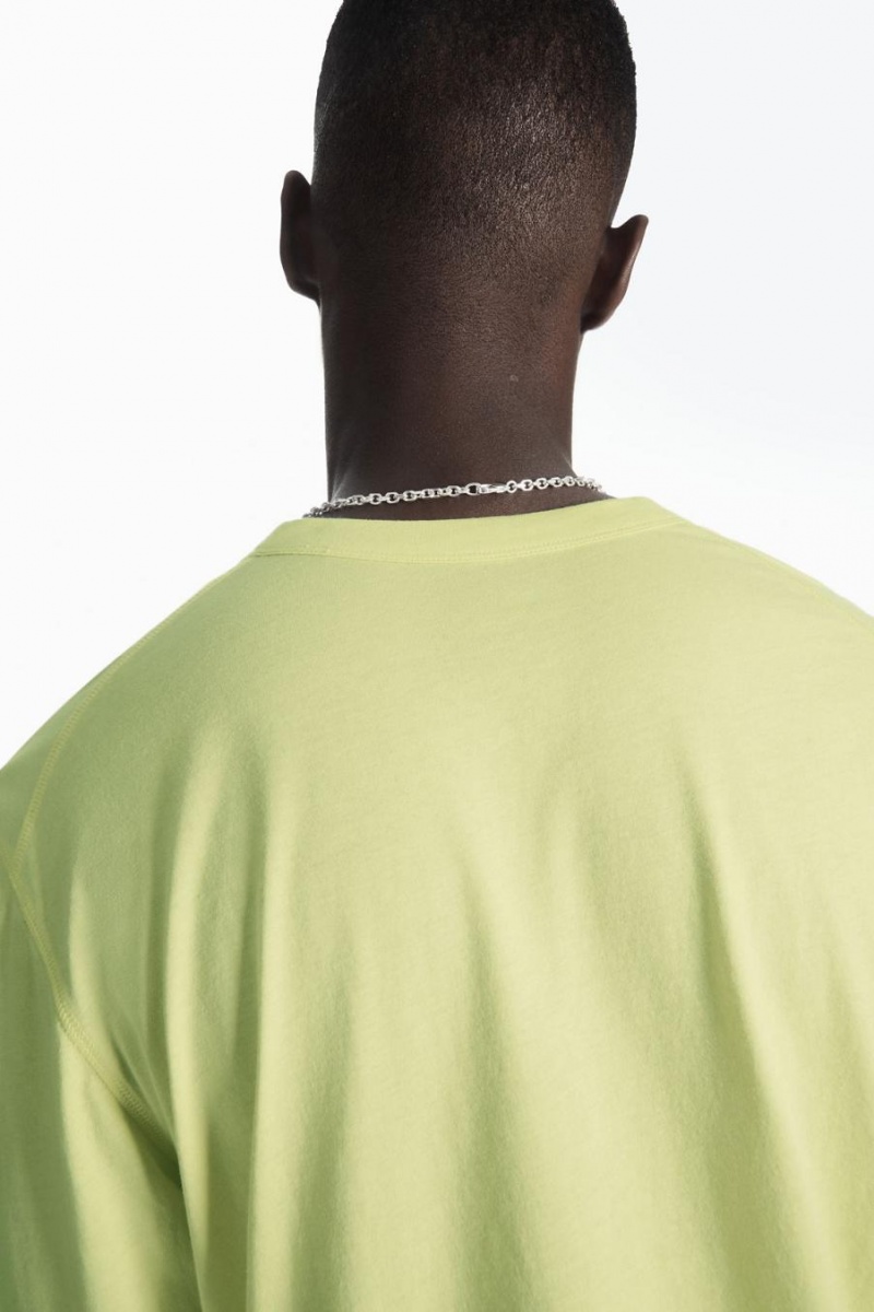 Tricou Barbati COS Usori Long-sleeved Galbeni Deschis | QDFEG-8120