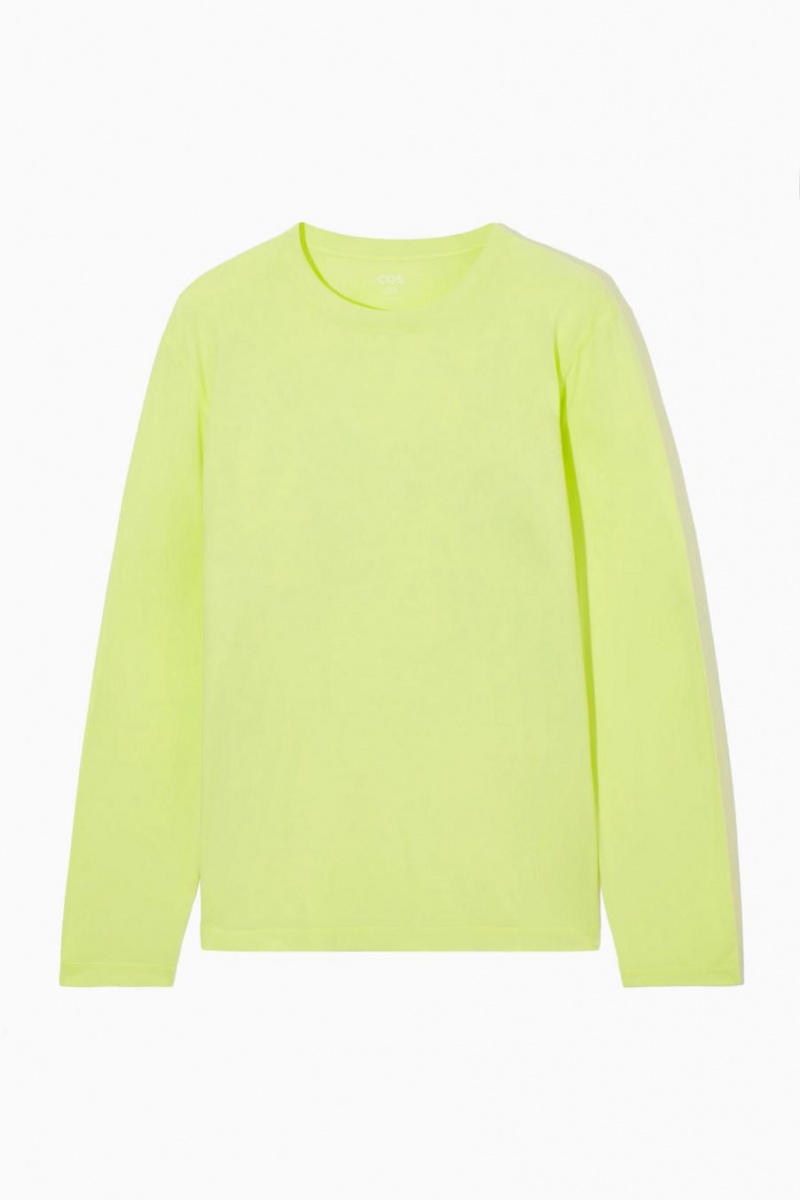 Tricou Barbati COS Usori Long-sleeved Galbeni Deschis | QDFEG-8120