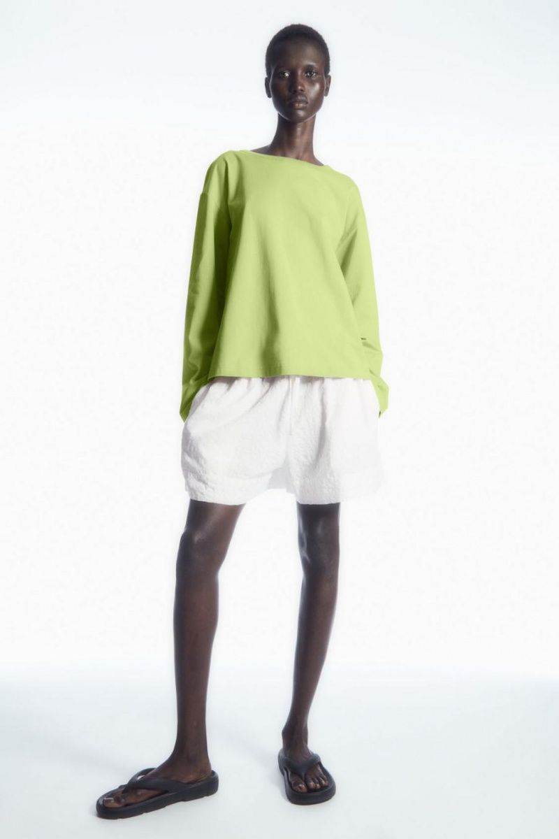 Tricou Dama COS Boxy Long-sleeved Verzi Deschis | AREKG-4531