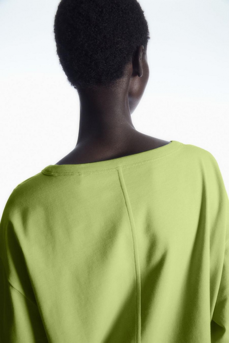 Tricou Dama COS Boxy Long-sleeved Verzi Deschis | AREKG-4531