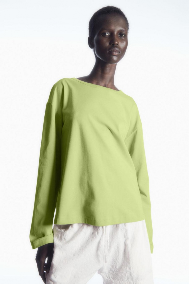 Tricou Dama COS Boxy Long-sleeved Verzi Deschis | AREKG-4531