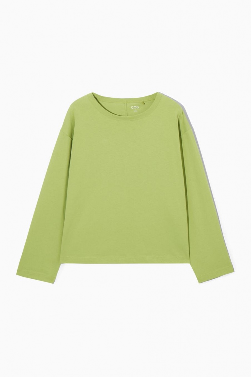 Tricou Dama COS Boxy Long-sleeved Verzi Deschis | AREKG-4531