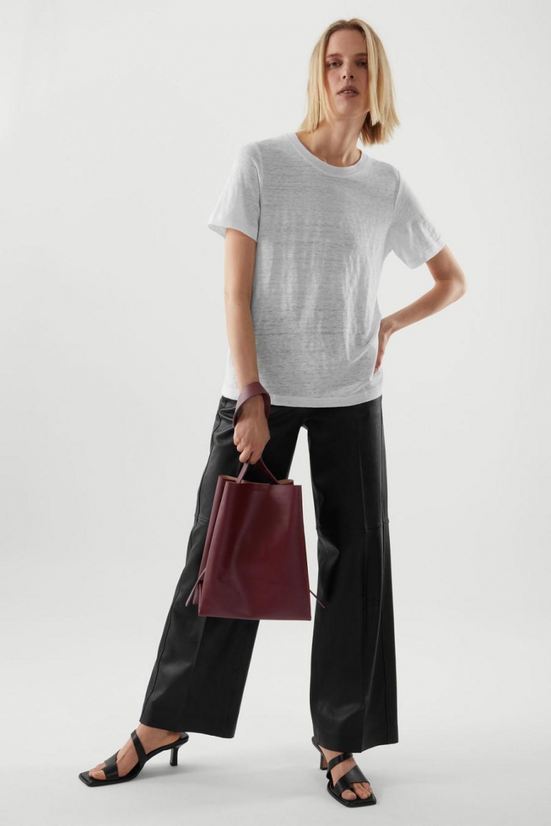 Tricou Dama COS Linen Albi | FBSZE-9081