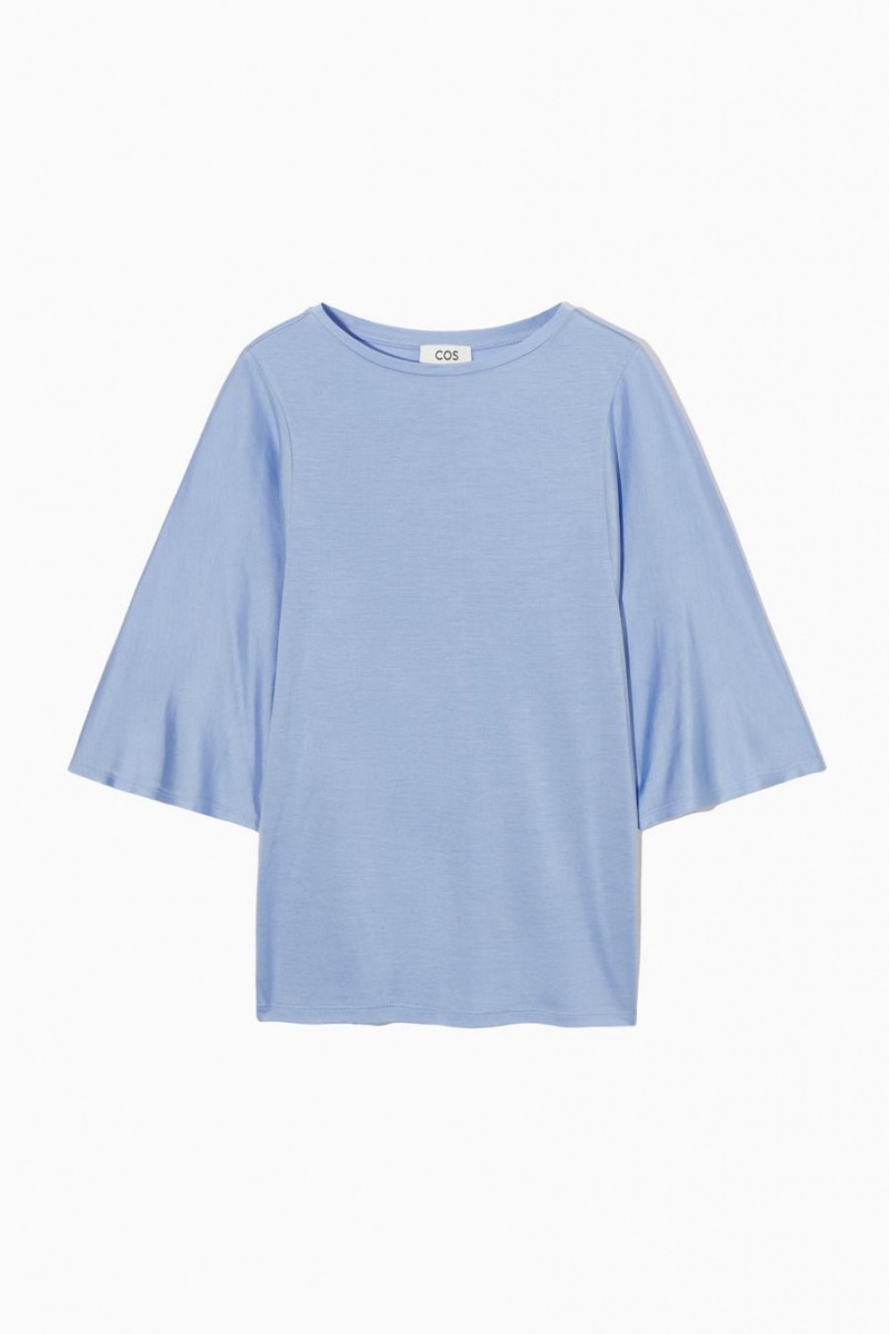 Tricou Dama COS Pure Mulberry Silk Albastri Deschis | GXKWN-8751