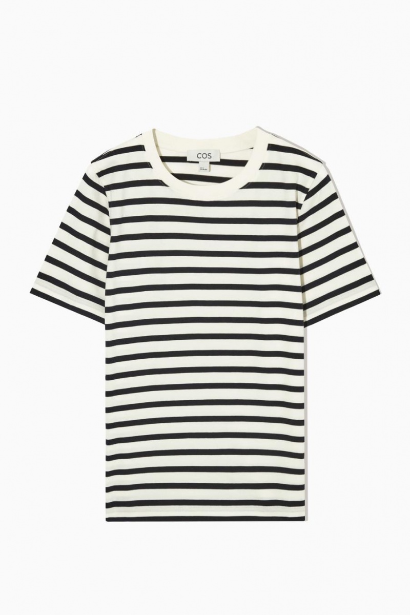 Tricou Dama COS Regular Fit Bleumarin Albi | RMGSJ-8254