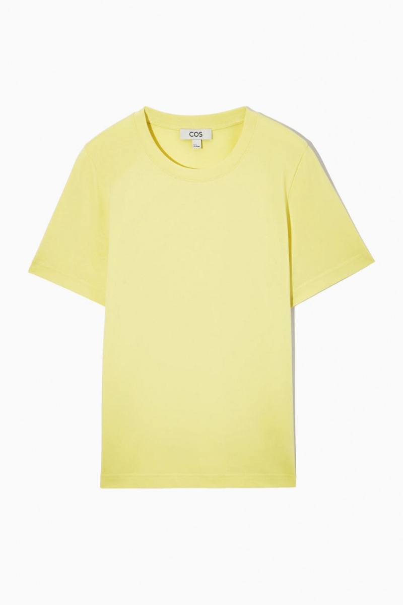 Tricou Dama COS Regular Fit Galbeni | TVJAY-0798