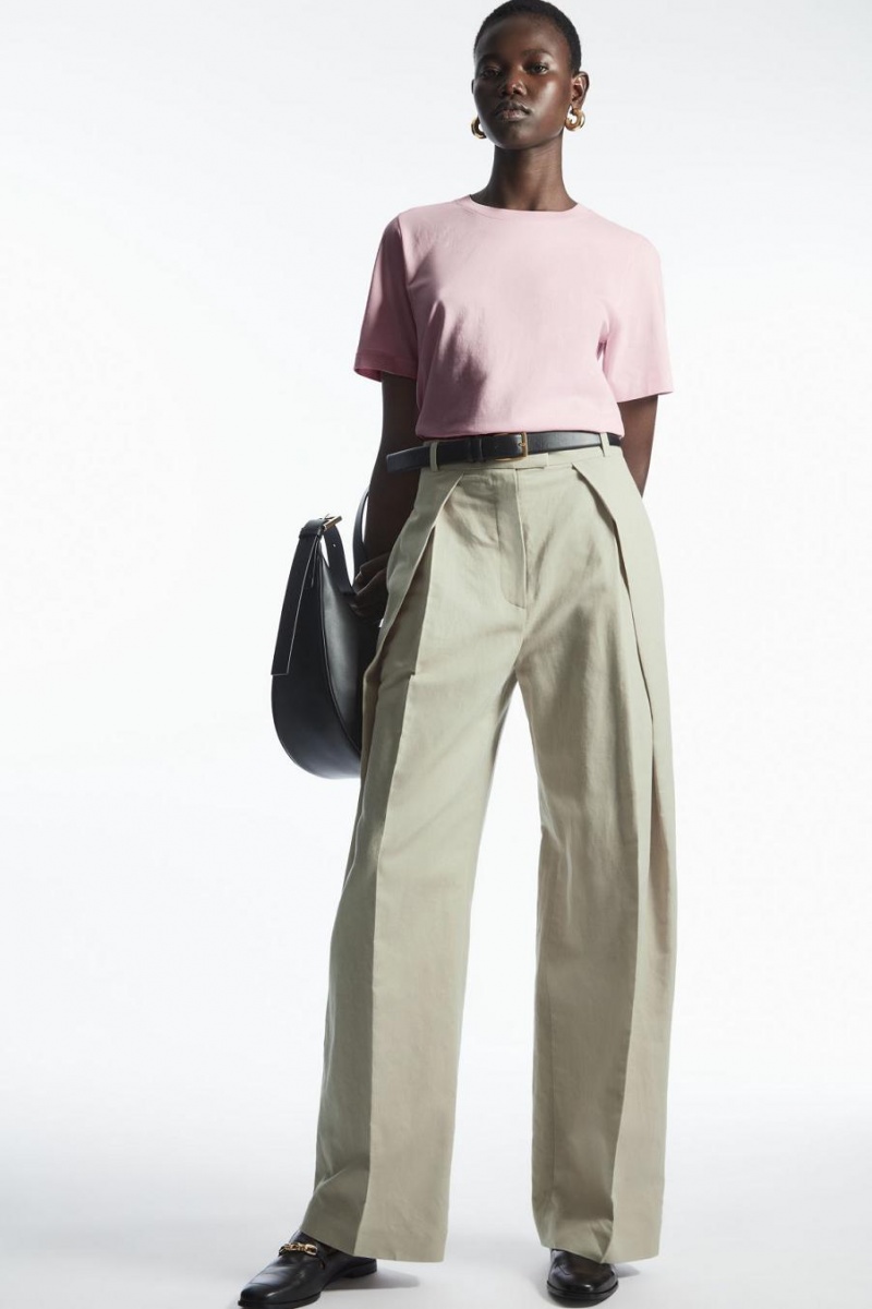 Tricou Dama COS Regular Fit Roz Deschis | TKVDH-0176