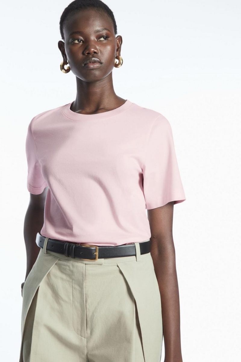 Tricou Dama COS Regular Fit Roz Deschis | TKVDH-0176