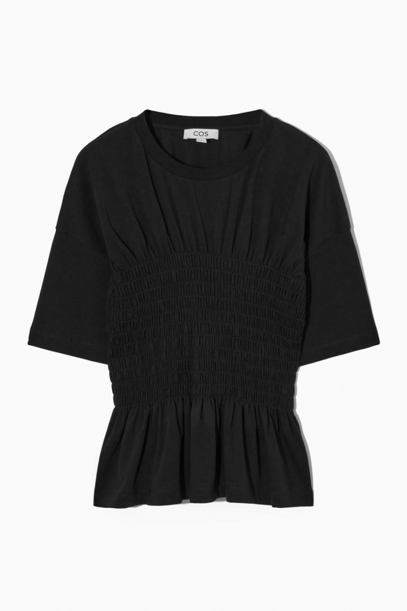 Tricou Dama COS Smocked-bodice Negrii | VDQIE-2918