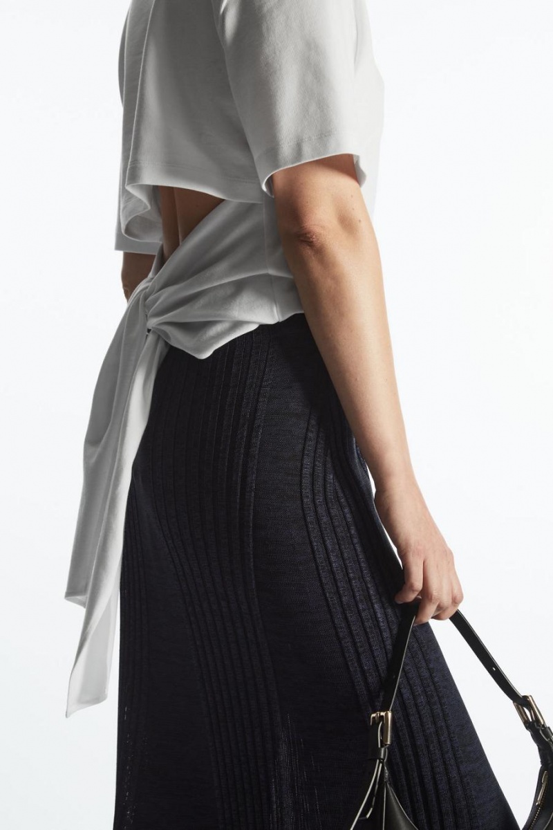 Tricou Dama COS The Bow Back Albi | MXTVA-0659