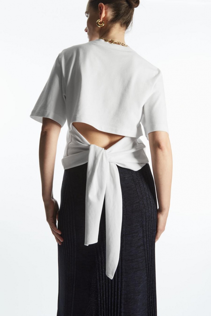 Tricou Dama COS The Bow Back Albi | MXTVA-0659