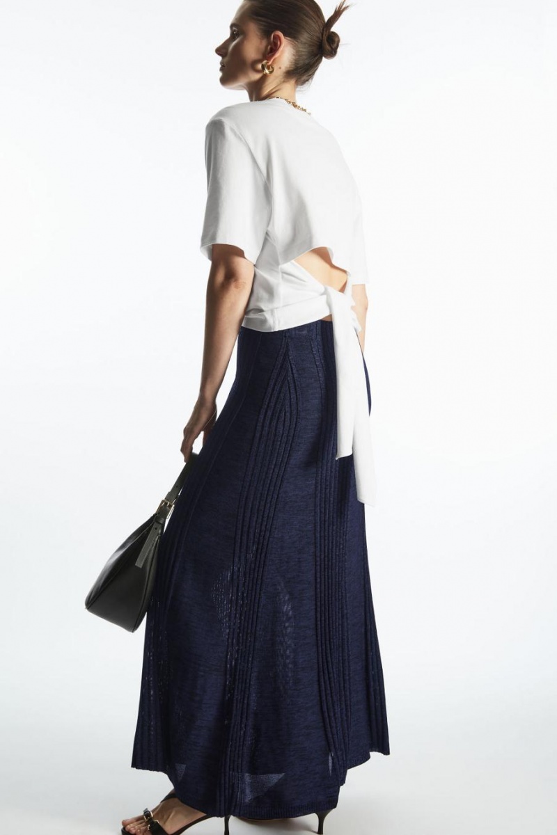 Tricou Dama COS The Bow Back Albi | MXTVA-0659