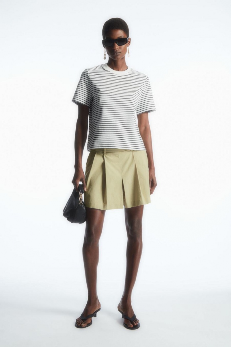 Tricou Dama COS The Clean Cut Albi Negrii | EWKPJ-9510