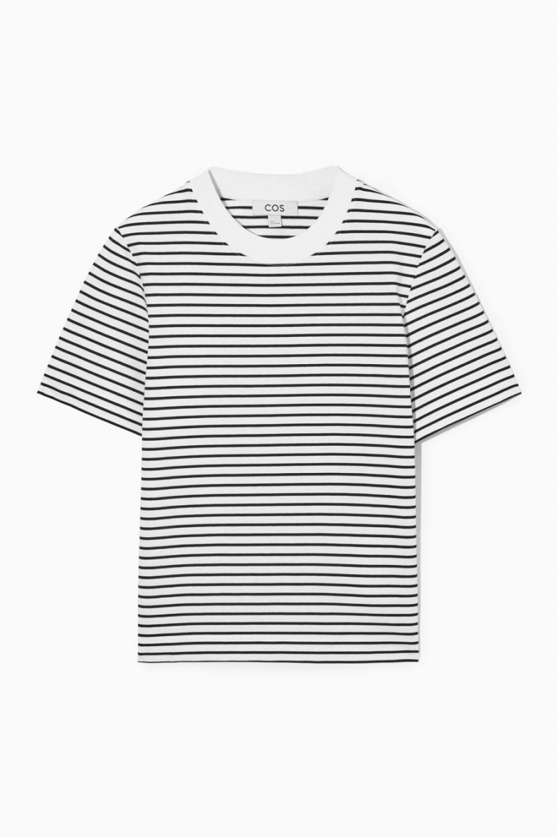 Tricou Dama COS The Clean Cut Albi Negrii | EWKPJ-9510