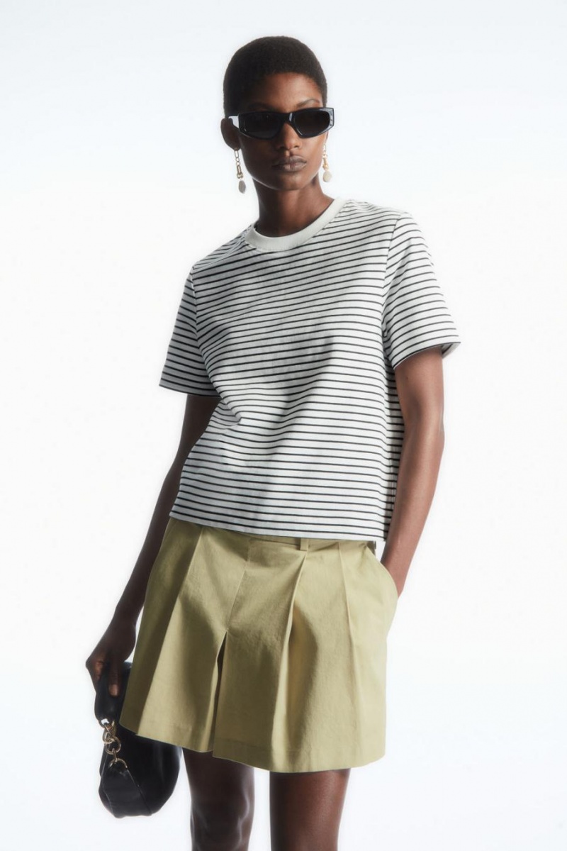 Tricou Dama COS The Clean Cut Albi Negrii | EWKPJ-9510