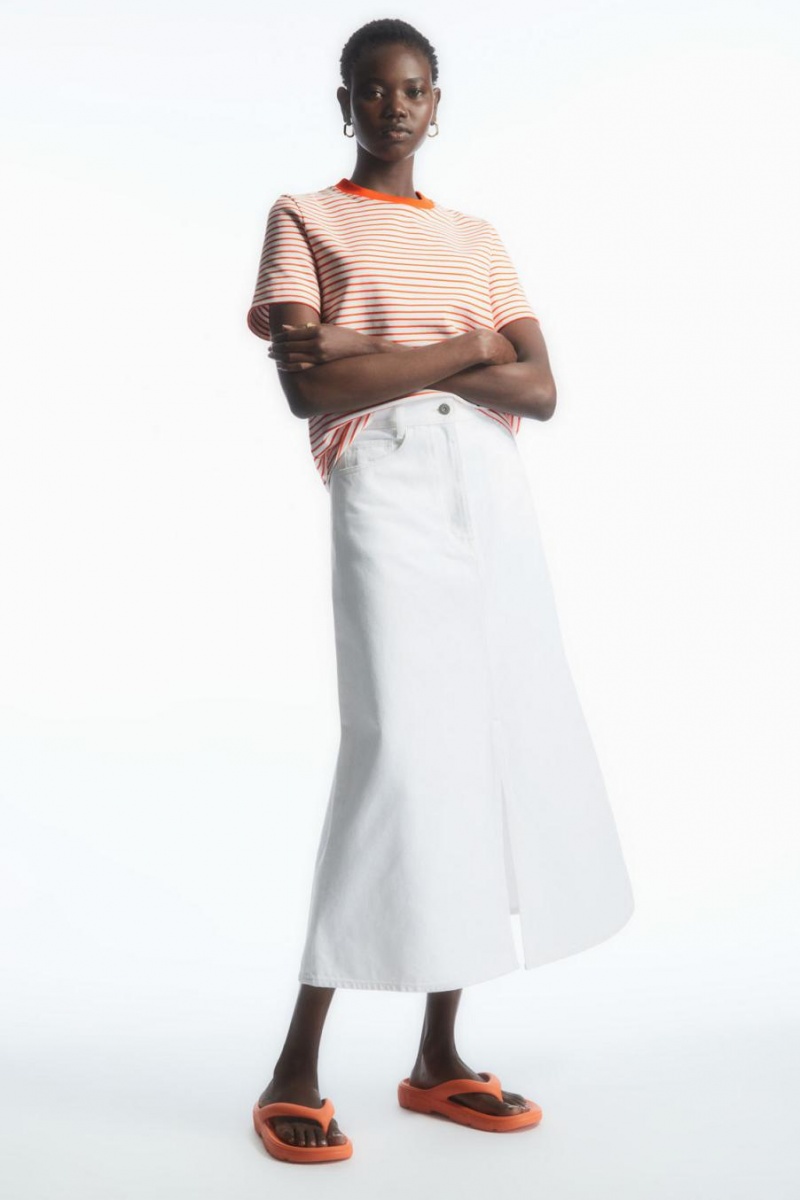 Tricou Dama COS The Clean Cut Albi Portocalii | KWPUR-5761