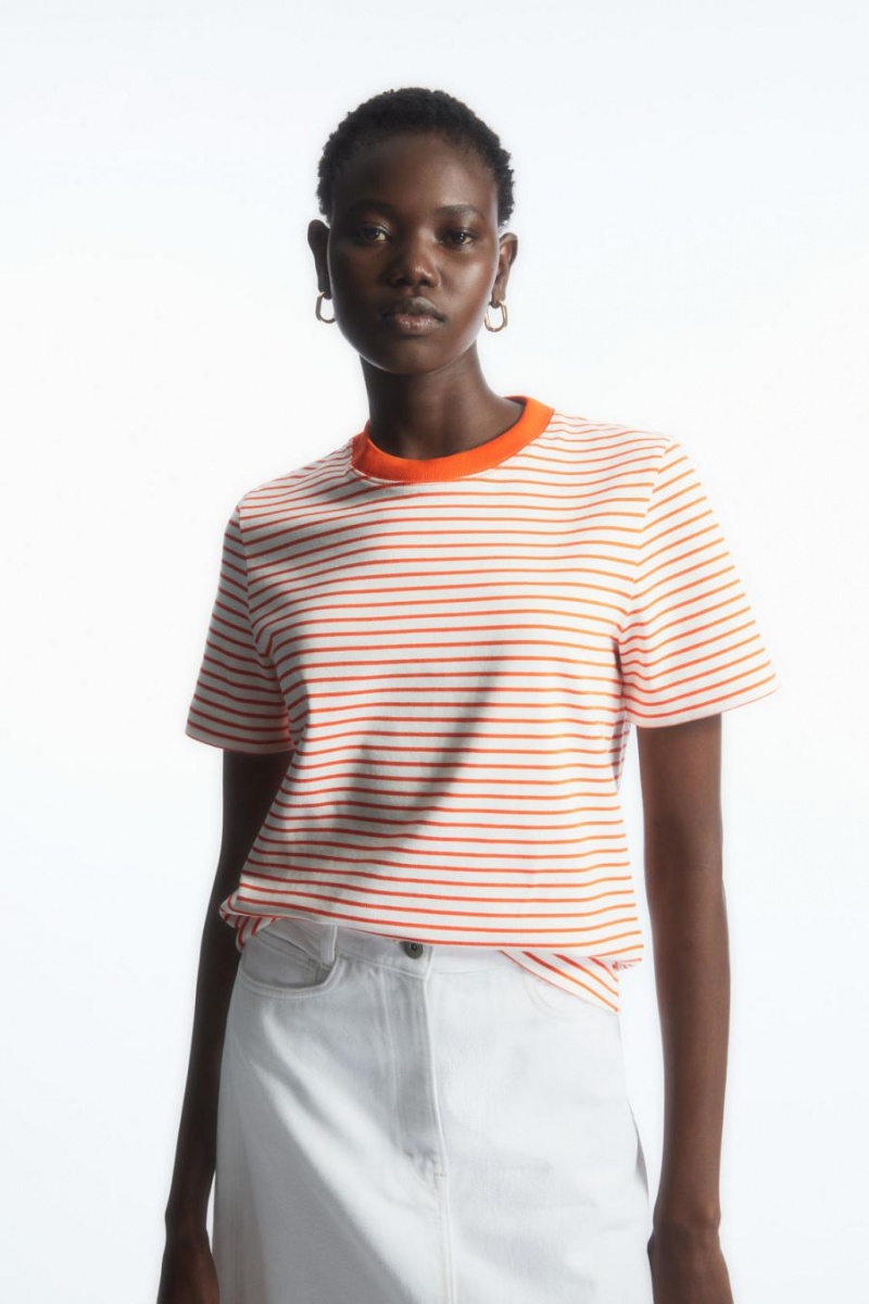 Tricou Dama COS The Clean Cut Albi Portocalii | KWPUR-5761
