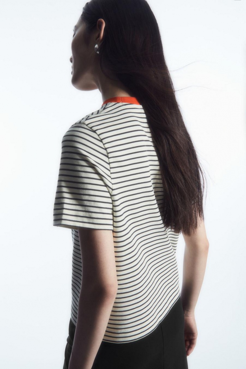 Tricou Dama COS The Clean Cut Bleumarin Albi | ZAUSI-6291