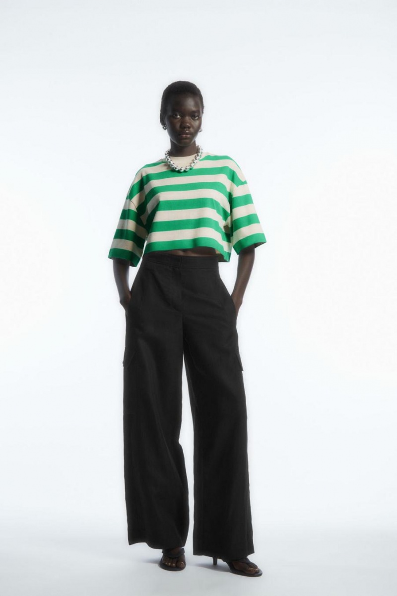 Tricou Dama COS The High Line Albi Verzi | HXVZQ-4780