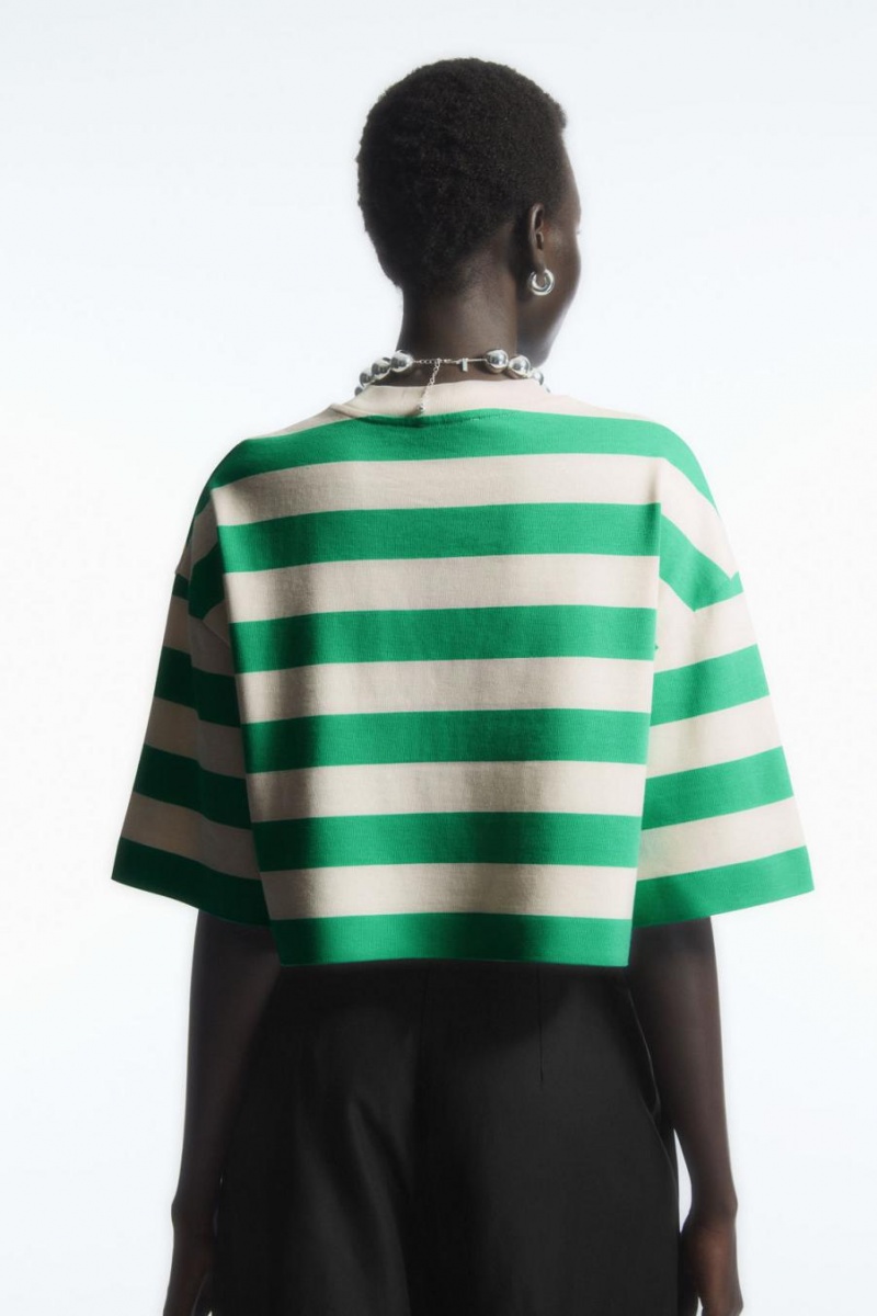 Tricou Dama COS The High Line Albi Verzi | HXVZQ-4780