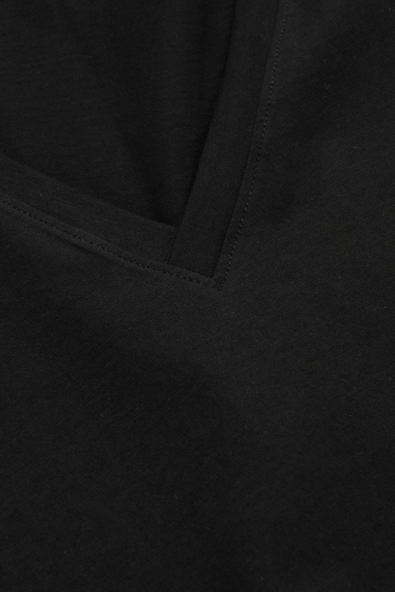 Tricou Dama COS V-neck Negrii | VZAET-5127