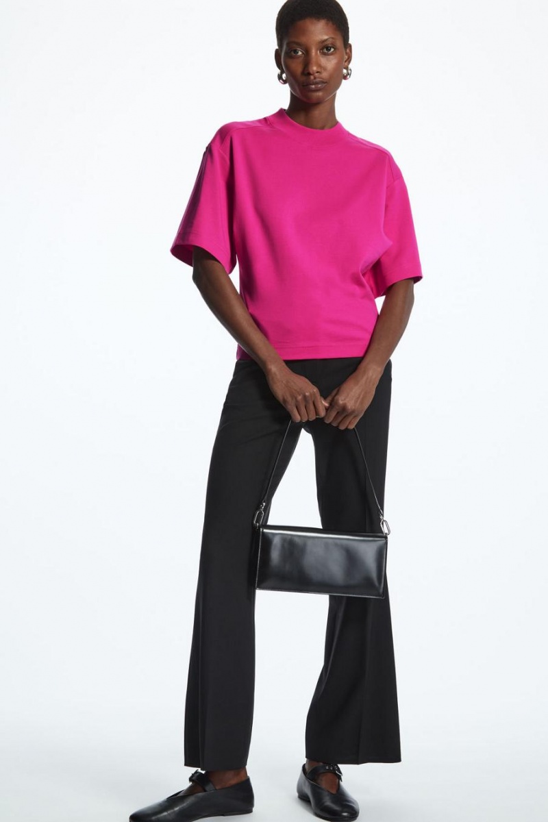 Tricou Dama COS Waisted Mock-neck Roz Deschis | THMNZ-0236