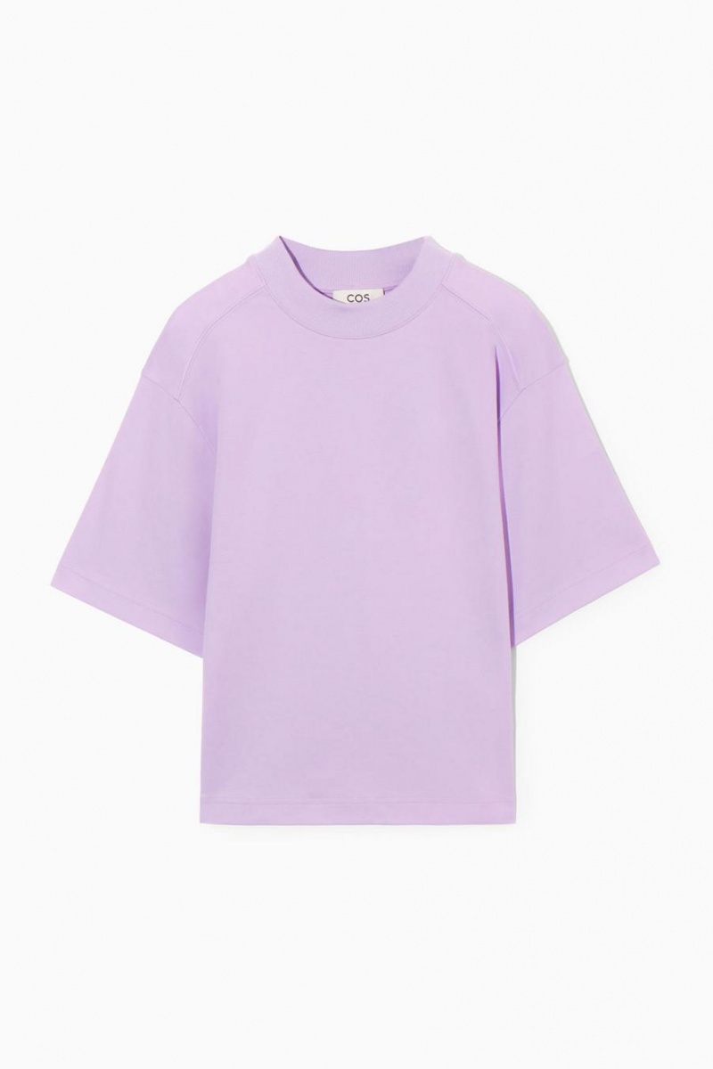 Tricou Dama COS Waisted Mock-neck Violet Deschis | PGBQS-9875